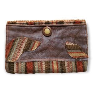 Striped tapestry clutch  